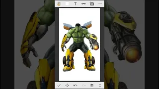 Hulk + bomblebee + iron man || fusion art || #shorts #youtubeshorts