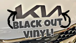 Black Overlay for the New Kia Badges! (+blackout tape for chrome strips)