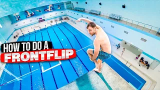 How to do a front flip in water from ANY height | Diving tutorial