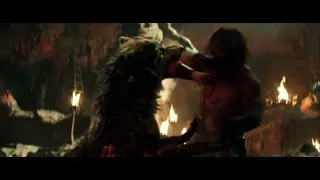 Hercules vs wolfs fight scene