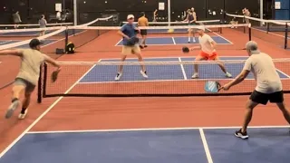 4.0+ men’s doubles pickleball play at NPC