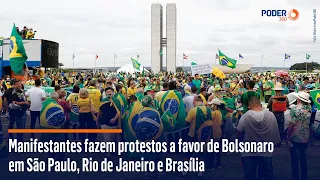 Manifestantes fazem protestos a favor de Bolsonaro em São Paulo, Rio de Janeiro e Brasília