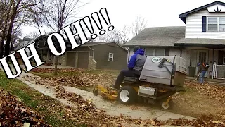 Bagging Leaves Lawn Care Mowing Leaf Cleanup Real Time