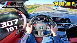 BMW M3 G80 xDrive *MHD STAGE 2* - 307KMH / 191MPH on AUTOBAHN