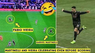 😂 Gabriel Martinelli and Fabio Vieira Celebrating Even Before Scoring Goal vs Aston Villa