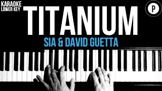 Titanium Karaoke Acoustic Piano slowed LOWER KEY Sia - David Guetta