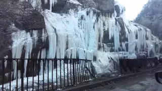 чегемские водопады зимой