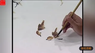 刘存惠写意花鸟画技法入门系列（五十三）：麻雀的画法