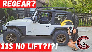 Episode 14: 33 Inch Tires NO LIFT on a STOCK 4 Cylinder Wrangler?!?! Check it OUT!