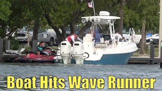 Boat Hits Wave Runner at Dock | Miami Boat Ramps | 79th St | Broncos Guru | Wavy Boats