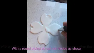 How to create gumpaste Dogwood flower petals without expensive cutters ( Mavy's way)