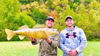 HUGE WALLEYE (13LB) caught out of SMALL RIVER in PENNSYLVANIA!! (I GOT MY MOUNT BACK)