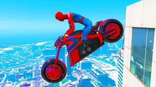 GTA 5 Spiderman Epic Jumps #39 - Spider-Man Stunts & Fails, Gameplay