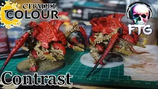Citadel Contrast Paint on a Tyranid Carnifex