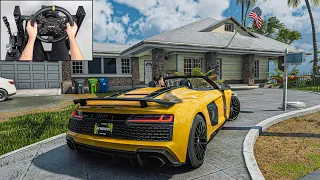 Audi R8 V10 Spyder | The Crew Motorfest | Steering Wheel Gameplay