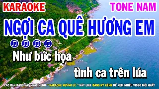 Karaoke Ngợi Ca Quê Hương Em - Tone Nam Nhạc Sống (Cha Cha Cha) Huỳnh Lê