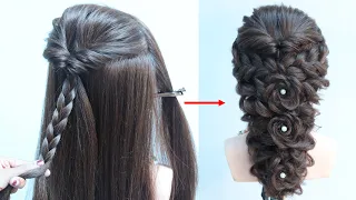 glamorous hairstyle for gown | hairstyle for long hair