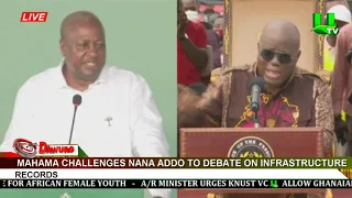 Mahama challenges Nana Addo to debate on infrastructure records