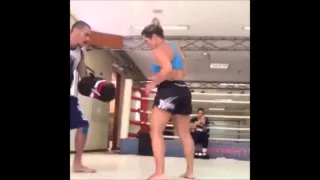 Wife Jose Aldo in training