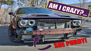 TURNING MY HELLCAT INTO KITT FROM KNIGHT RIDER: HOW TO REMOVE THE BUMPER ON A WIDEBODY CHALLENGER!