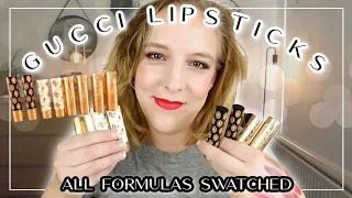 GUCCI LIPSTICK COLLECTION // Reviewing & swatching all formulas on my arms & my lips