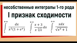 10. Признаки сходимости несобственных интегралов. Признак сравнения.