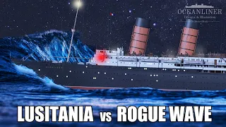 Lusitania vs GIANT Rogue Wave  - Did she almost sink?