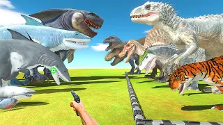 FPS Avatar Rescues Dinosaurs and Fights King Shark Evolution - Animal Revolt Battle Simulator