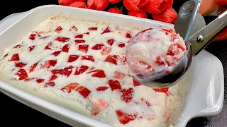 Homemade ice cream consists of only 3 ingredients. Not everyone knows this recipe!Strawberry dessert