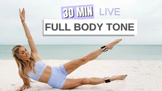 30 MIN FULL BODY TONE UP (at home workout) NEW YEAR KICKOFF | Rebecca Louise