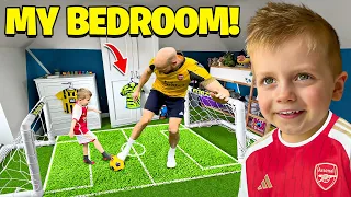 I MADE A FOOTBALL PITCH IN MY BEDROOM!