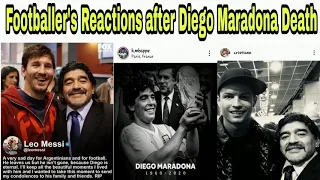 Reaction of Footballers and Celebraties after Diego Maradona Death | Leo Messi | Ronaldo | neymar |