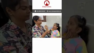 Correct technique MDI puff with spacer in 6 yr old child- Chest Specialist