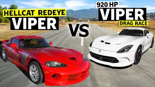 Hellcat Redeye Swapped Viper Drag Races “Stock” 920hp Viper GTC // THIS vs THAT