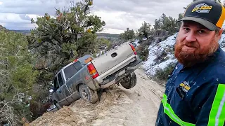 This Is A Serious Mess! Chevy Hangs Dangerously Over The Edge