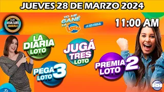 Sorteo 11 AM Resultado Loto Honduras, La Diaria, Pega 3, Premia 2, JUEVES 28 de marzo 2024