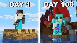 I Survived 100 Days Stranded on a Raft in Minecraft...