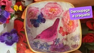 DECOUPAGE REVERSA E CRAQUELÊ EM POTE DE VIDRO  Passo a passo #diy #ReverseDecoupage #Vidro