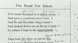 The Road Not Taken Class 9 Robert Frost in Hindi with question Answer & Activities 9th std English