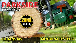 Parkside PBKS 53 A1 Chainsaw from Lidl - Petrol Chainsaw - TEST - Review 4K