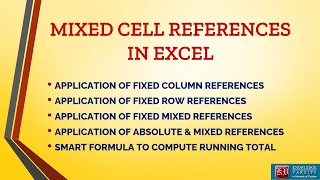 Mixed Cell References in Excel(Fixed Column & fixed row references, Compute running total)