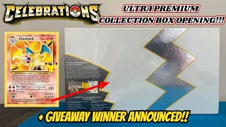 CELEBRATIONS ULTRA PREMIUM COLLECTION (UPC) Pokemon Card Box Opening!! + GIVEAWAY WINNER!!!