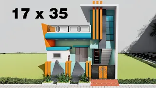 काम जगह में अच्छा मकान बनाने का तरीका 3D 17 by 35 makan ka naksha 17*35 ghar ka design