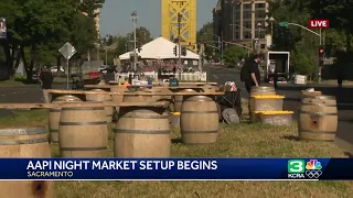 Set-up begins for Sacramento AAPI Night Market