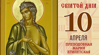 10 апреля. Православный календарь. Икона Преподобной Марии Египетской.