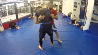 Clinch Takedown - Turning the Corner from Over Under Position - Firas Zahabi