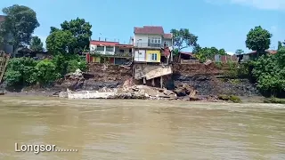 bangunan baru terbawa longsor||sungai klawing