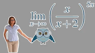 Как найти предел функции ( x / (x + 2) ) ^ ( 5 x ), если x стремится к бесконечности?