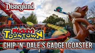 Chip 'n' Dale's GADGETcoaster Full Ride POV - Mickey's Toontown at Disneyland