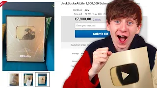 Selling my 1 Million Sub Gold Play Button on EBAY